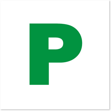 Weisses Schild mit grossem grünen P.